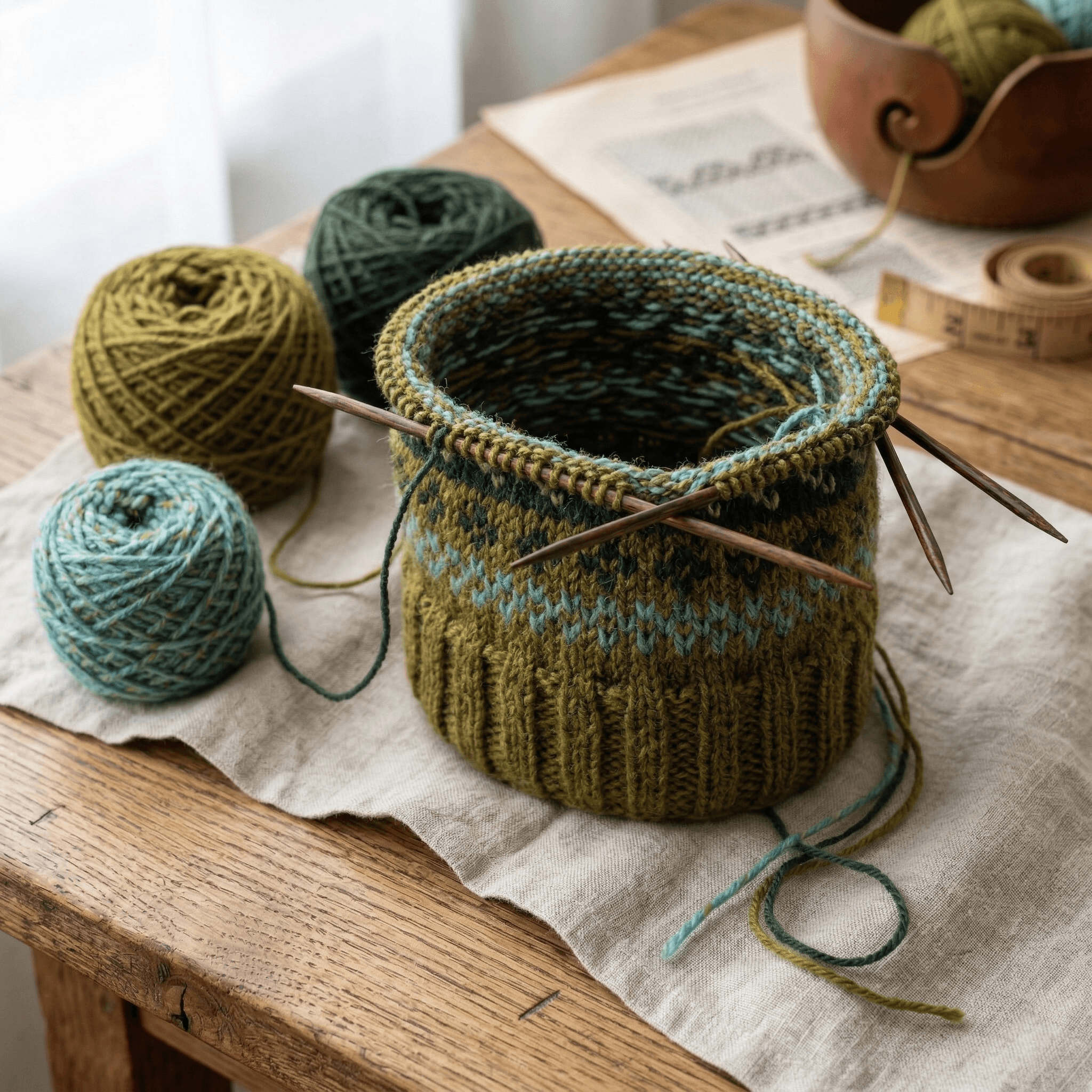 Close up texture of a knitted beige sweater pattern
